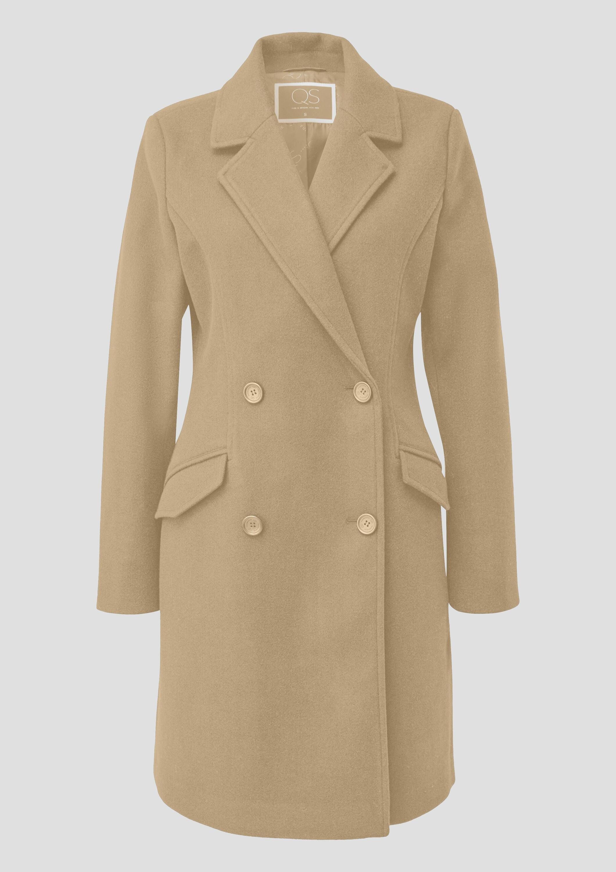 QS Funktionsmantel Outdoor-Mantel Taillierter Mantel in Wolloptik günstig online kaufen