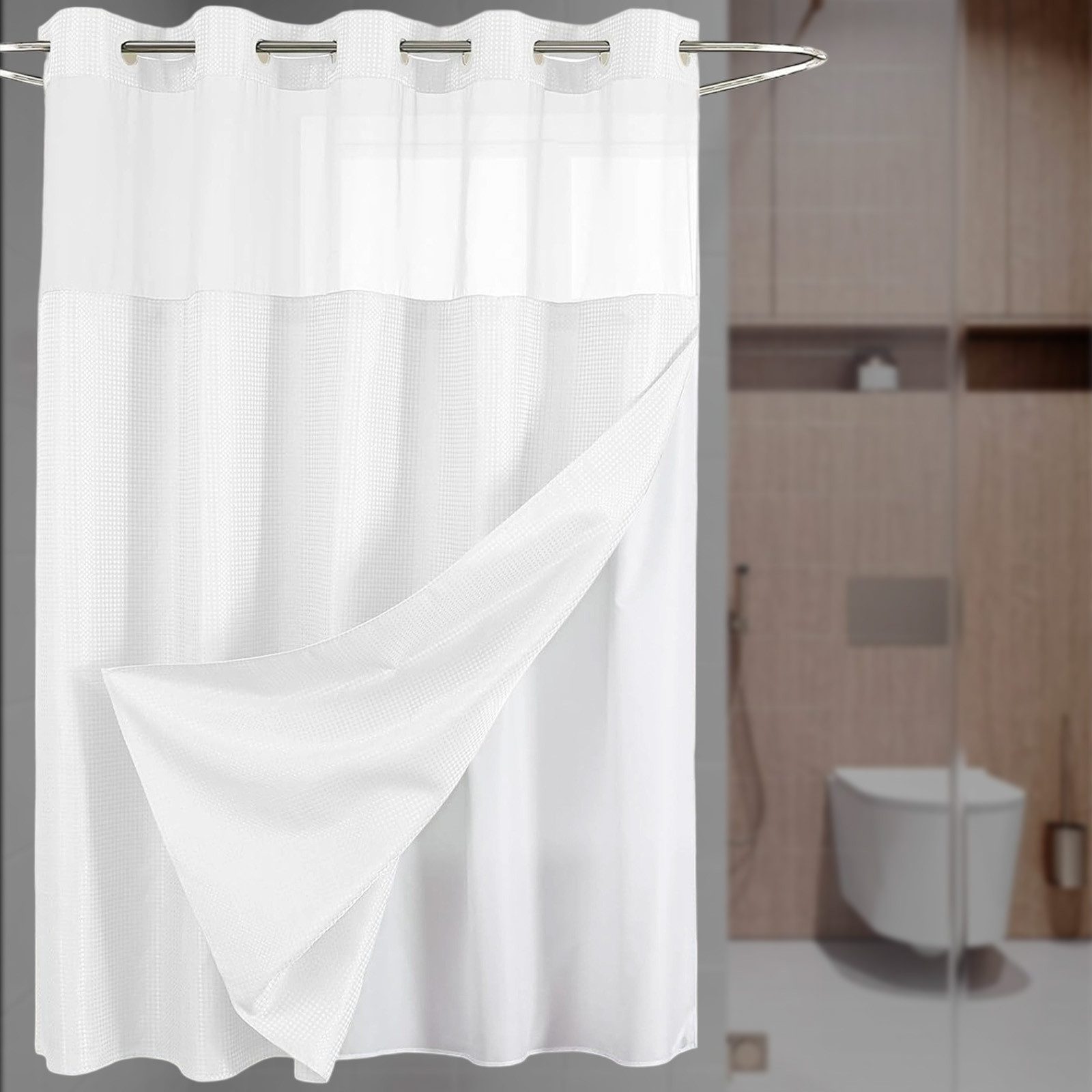 REDOM Duschvorhang Badevorhang Badezimmer Vorhang mit Waffelmuster doppella günstig online kaufen