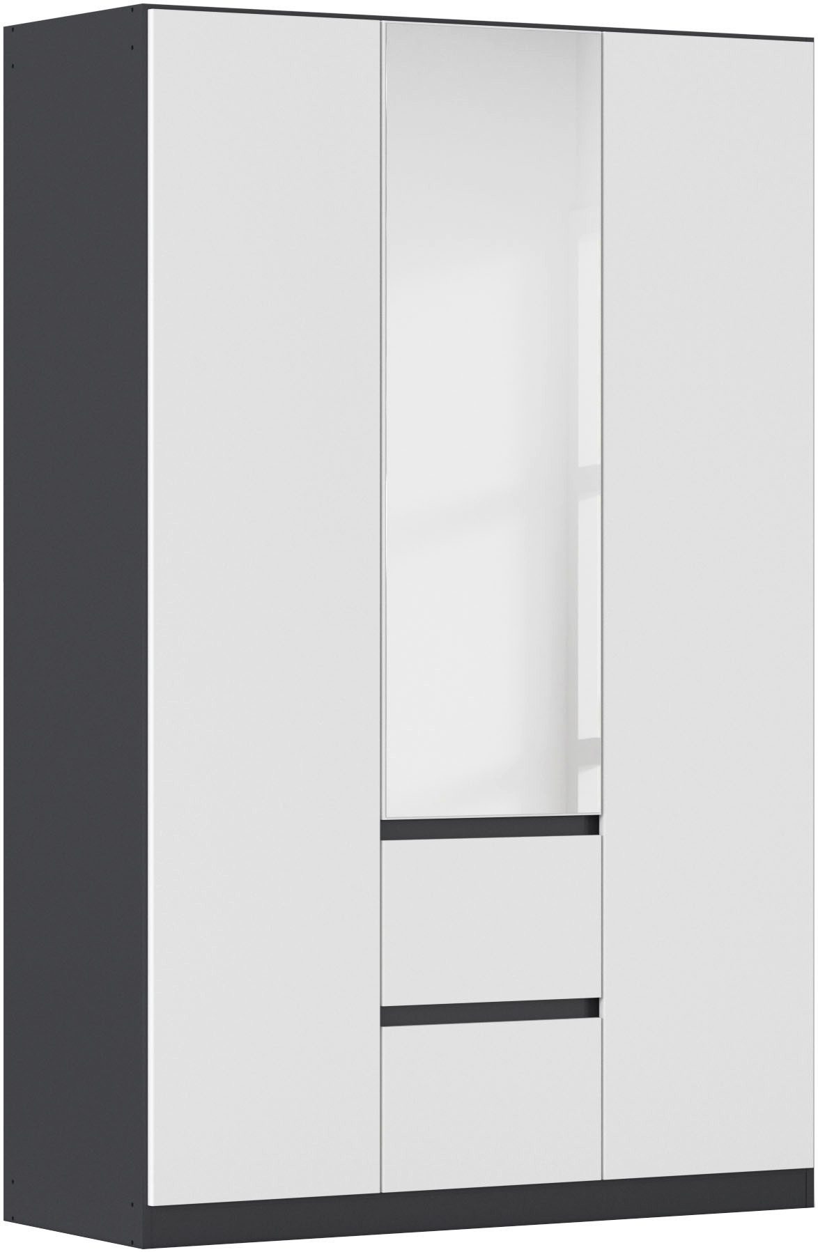 rauch Drehtürenschrank Schrank Garderobe MAINZ Breiten 91/136/181/226/271/315/360, Höhe 210cm (3 verschiedene Ausstattungen BASIC/CLASSIC/PREMIUM (inkl. SOFT-CLOSE) grifflose Front, Außentüren mit Push-to-Open Funktion MADE IN GERMANY
