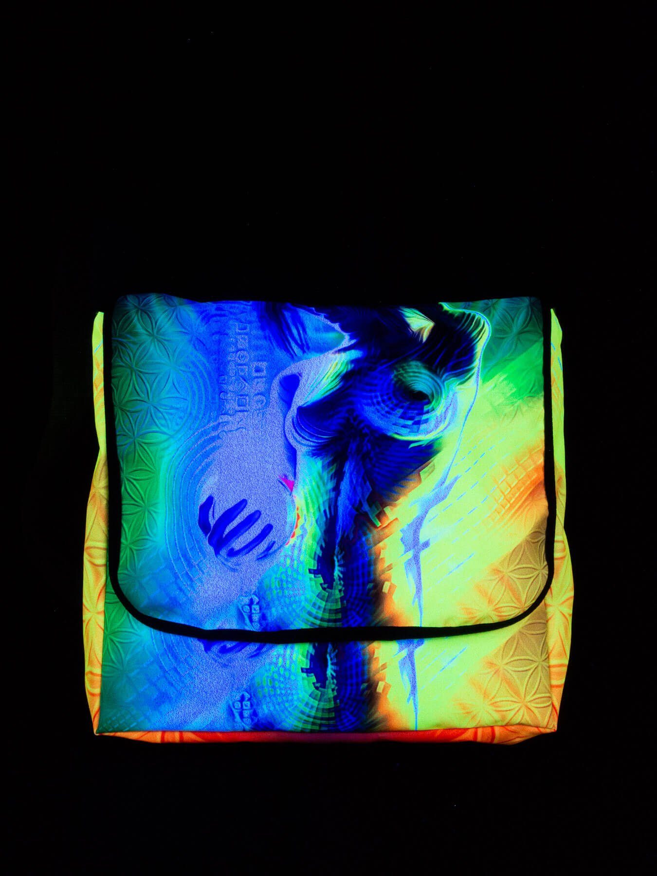 Umhängetasche Neon Schwarzlicht Tragetasche PSYWORK Schwarzlicht unter "Prismatic", leuchtet UV-aktiv,