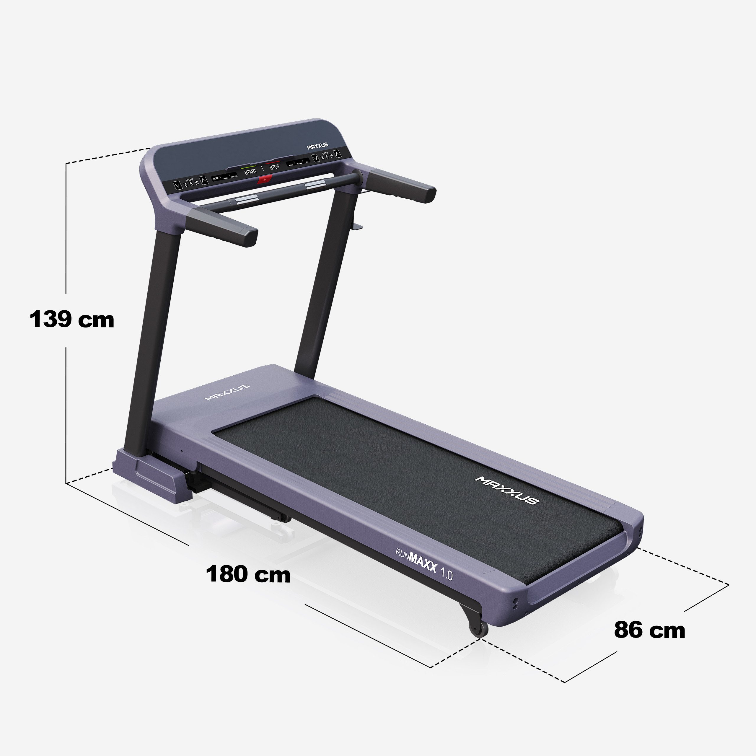 MAXXUS Laufband MAXXUS® RunMaxx 1.0 Laufband klappbar für zuhause, 3,0 PS, 20 km/h