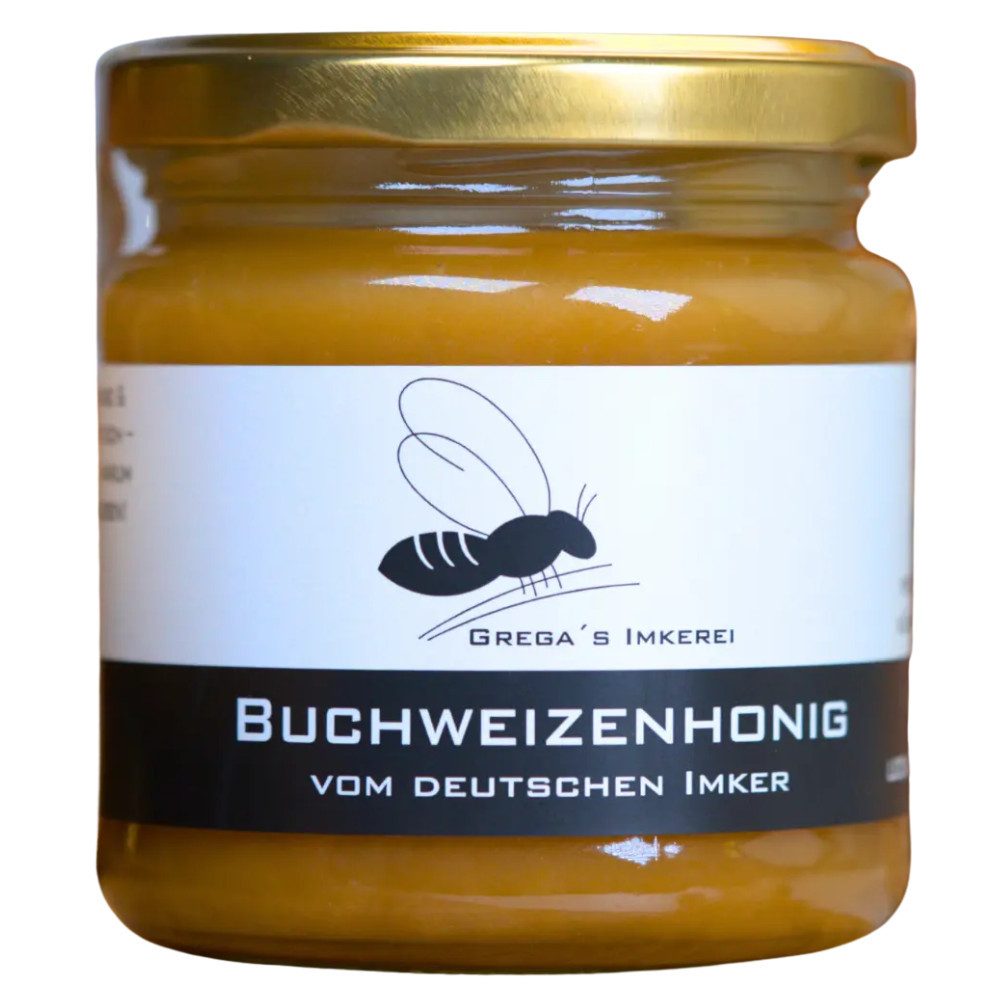 Grega´s Imkerei Honig Buchweizenhonig, 1 x 250 g, (kräftig & herb, Dunkler Charakterhonig cremig), aus Deutschland direkt vom Imker