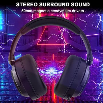 Y-YOPZI Gaming-Headset (Lautstärkeregelung und Mikrofonstummschaltungstaste, Mit Kabel, Mit 3DSurround Sound Headset mit Mikrofon,Noise Cancelling RGB Lichter)