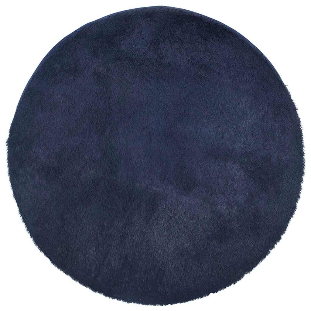 vidaXL Teppich Teppich Shaggy Hochflor NAVARRA Marineblau 120x120 cm Polyester, Runde