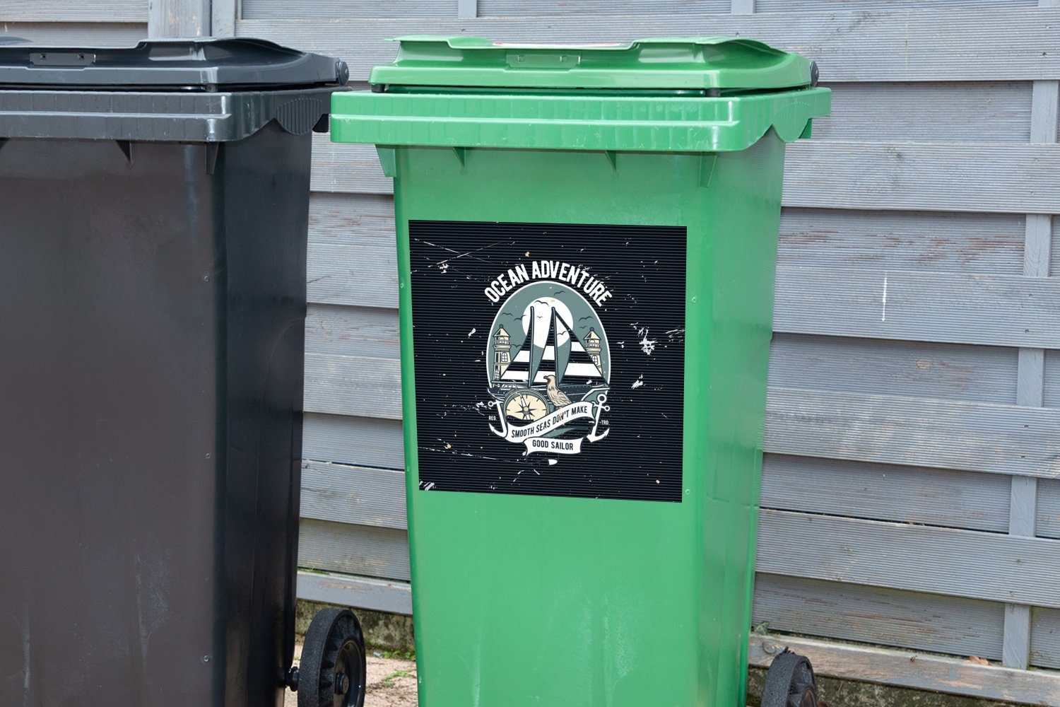 - MuchoWow Abfalbehälter Segel Vintage St), Mülltonne, - Boot Wandsticker (1 Zeichnung Sticker, Mülleimer-aufkleber, Container, -