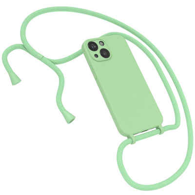 EAZY CASE Handykette Silikon Kette für Apple iPhone 13 Mini 5,4 Zoll, Necklace Cover Handyhülle mit Umhängetasche Kettenhülle Handyband Grün