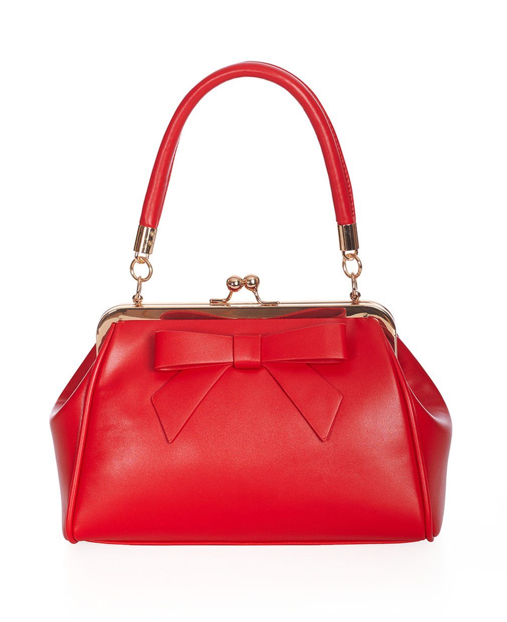 Banned Handtasche Daydream Rot, Vintage Retro Kunstleder Schleife Henkeltasche