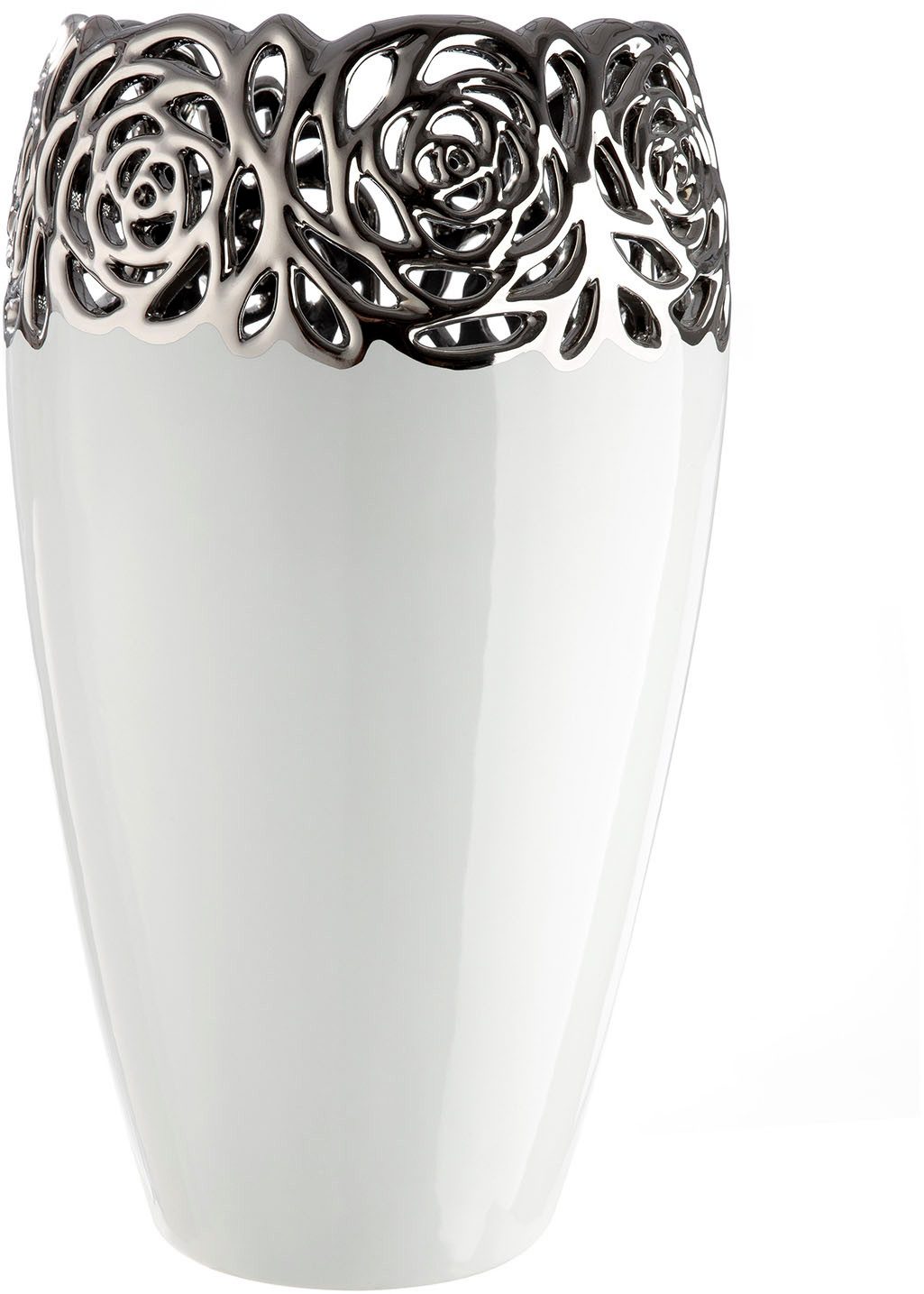 GILDE Tischvase Vase Rose weiß H. 31,5 cm (1 St)