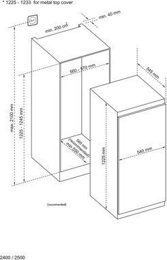 RESPEKTA Einbaukühlschrank KS1220, 122,5 cm hoch, 54,5 cm breit