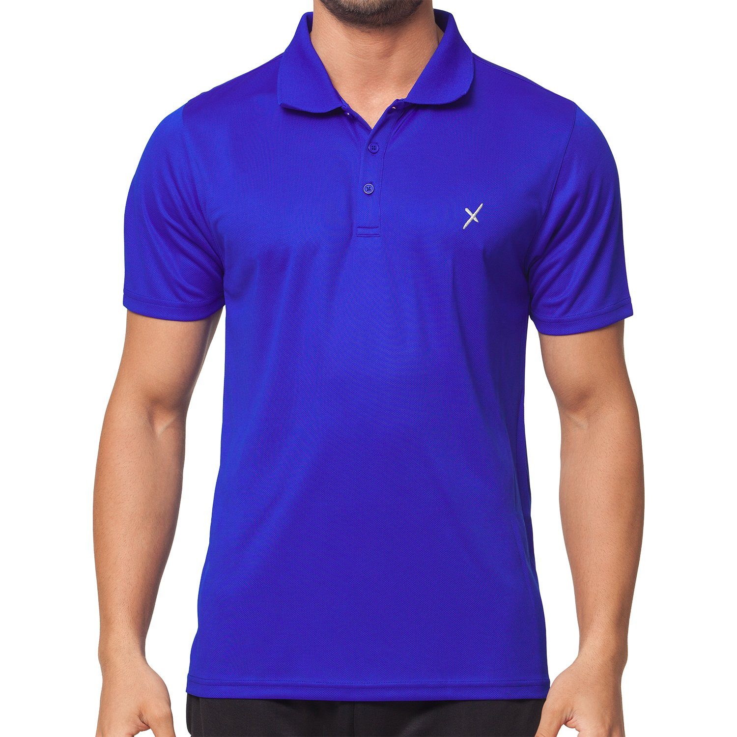 CFLEX Trainingsshirt Herren Sport Shirt Fitness Polo-Shirt Sportswear Collection Royalblau