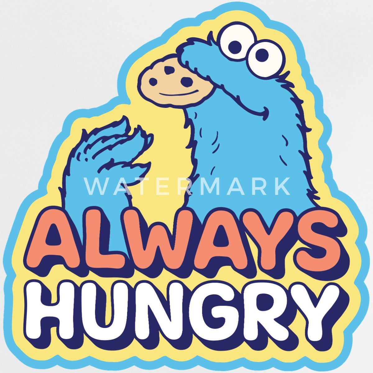Spreadshirt T-Shirt Sesamstraße Krümelmonster Design Always Hungry Baby Bio-T-Shirt mit Ru (1-tlg)