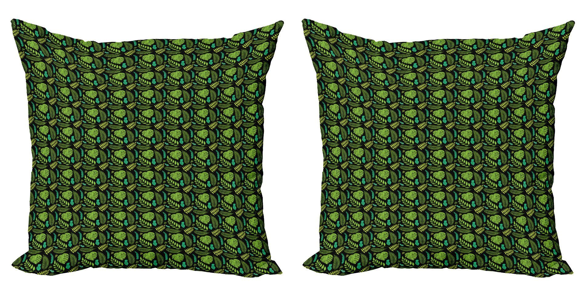 Kissenbezüge Modern Accent Doppelseitiger Digitaldruck, Abakuhaus (2 Stück), Exotisch tropische Blätter