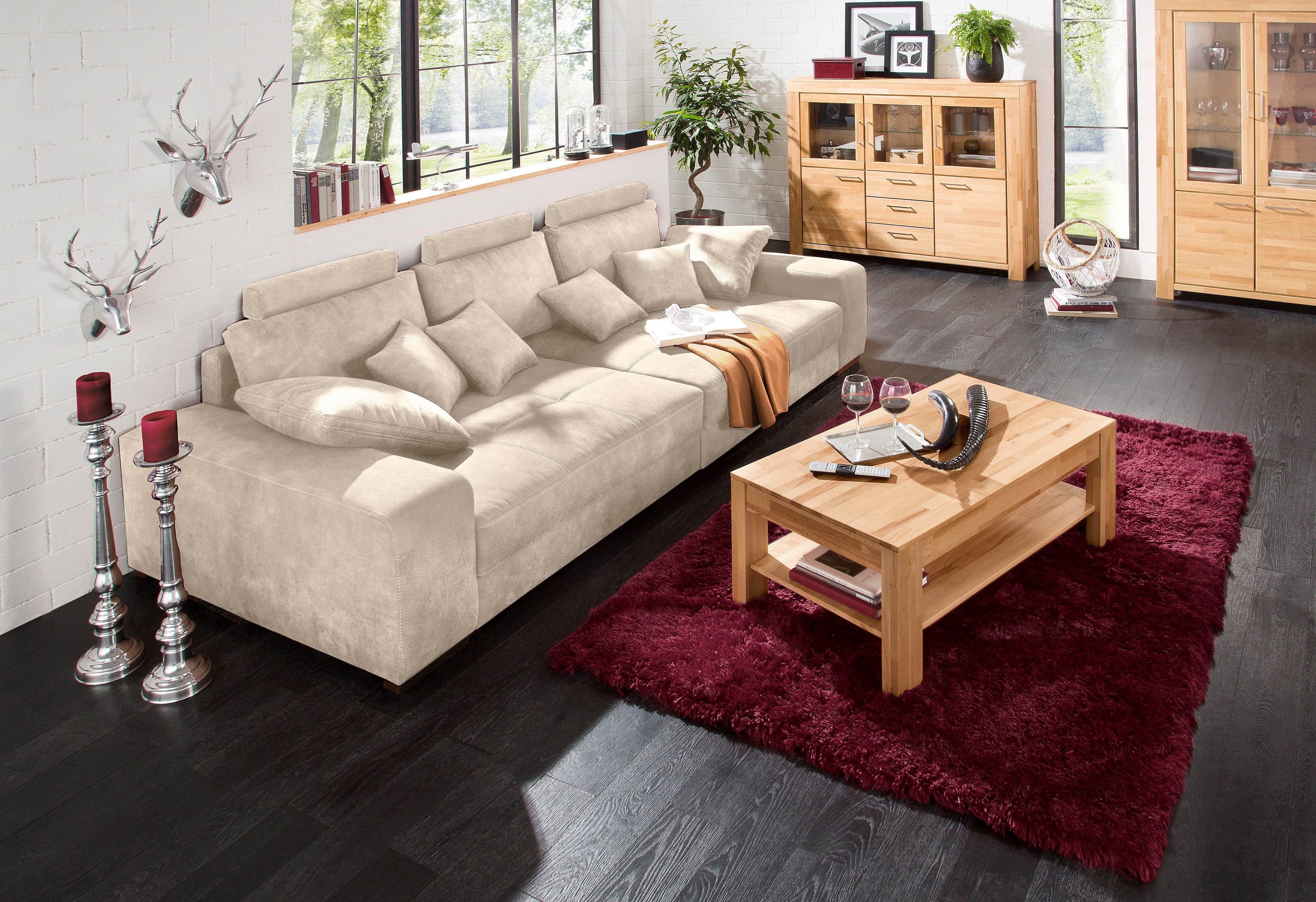 Big-Sofa DIABOLO von HOME AFFAIRE in natur Microfaser PRIMABELLE ab 1.199,99€
