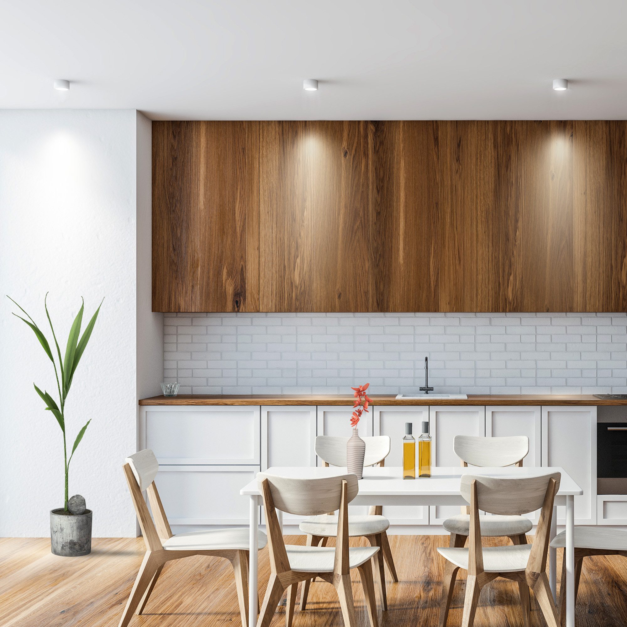 linovum LED Aufbaustrahler Aufbauleuchte SMOL schwenkbar in weiss matt & rund mit LED 4W, Neutralweiß