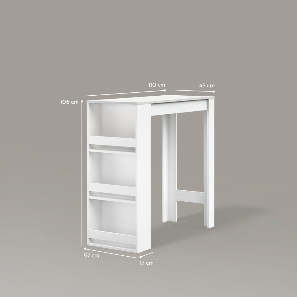 Livinity® Bartisch Regusa, Weiß, 45 x 110 cm (1-St)
