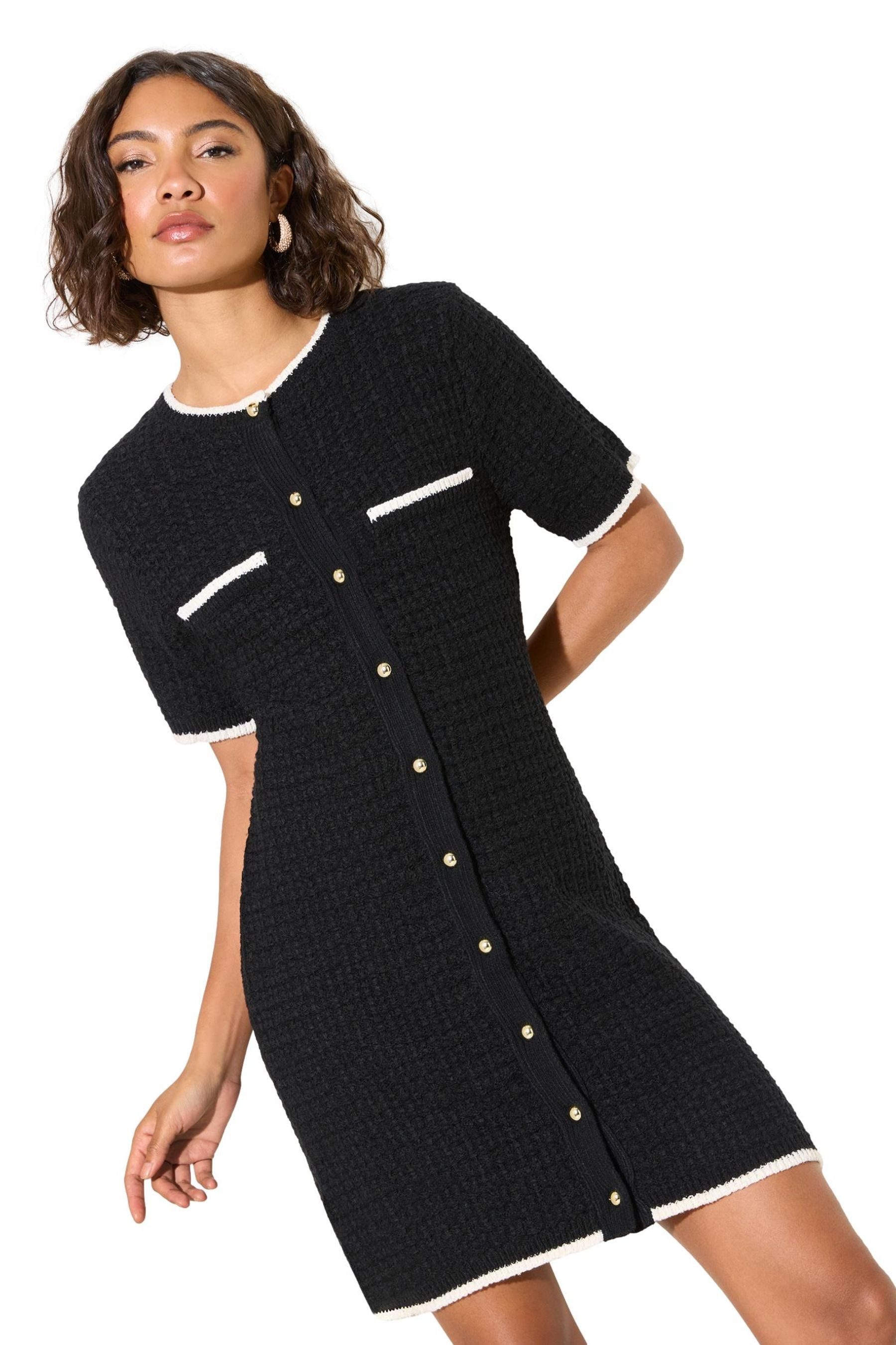 Friends Like These Minikleid Friends Like These Geknöpftes Bouclé-Minikleid (1-tlg)