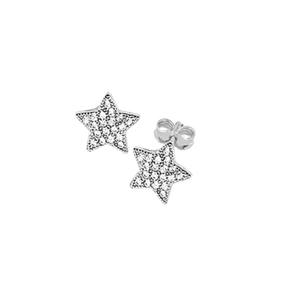 SO COSI Paar Ohrstecker Sterne Silber mit Steinbesatz ESP-ER007