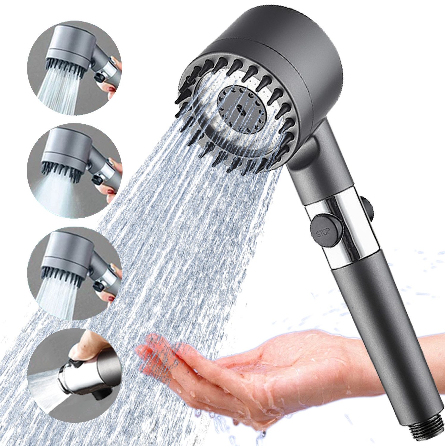 SWGOTA Handbrause Hochdruck Duschkopf mit Filter, 3+1 Strahlarten, weniger günstig online kaufen