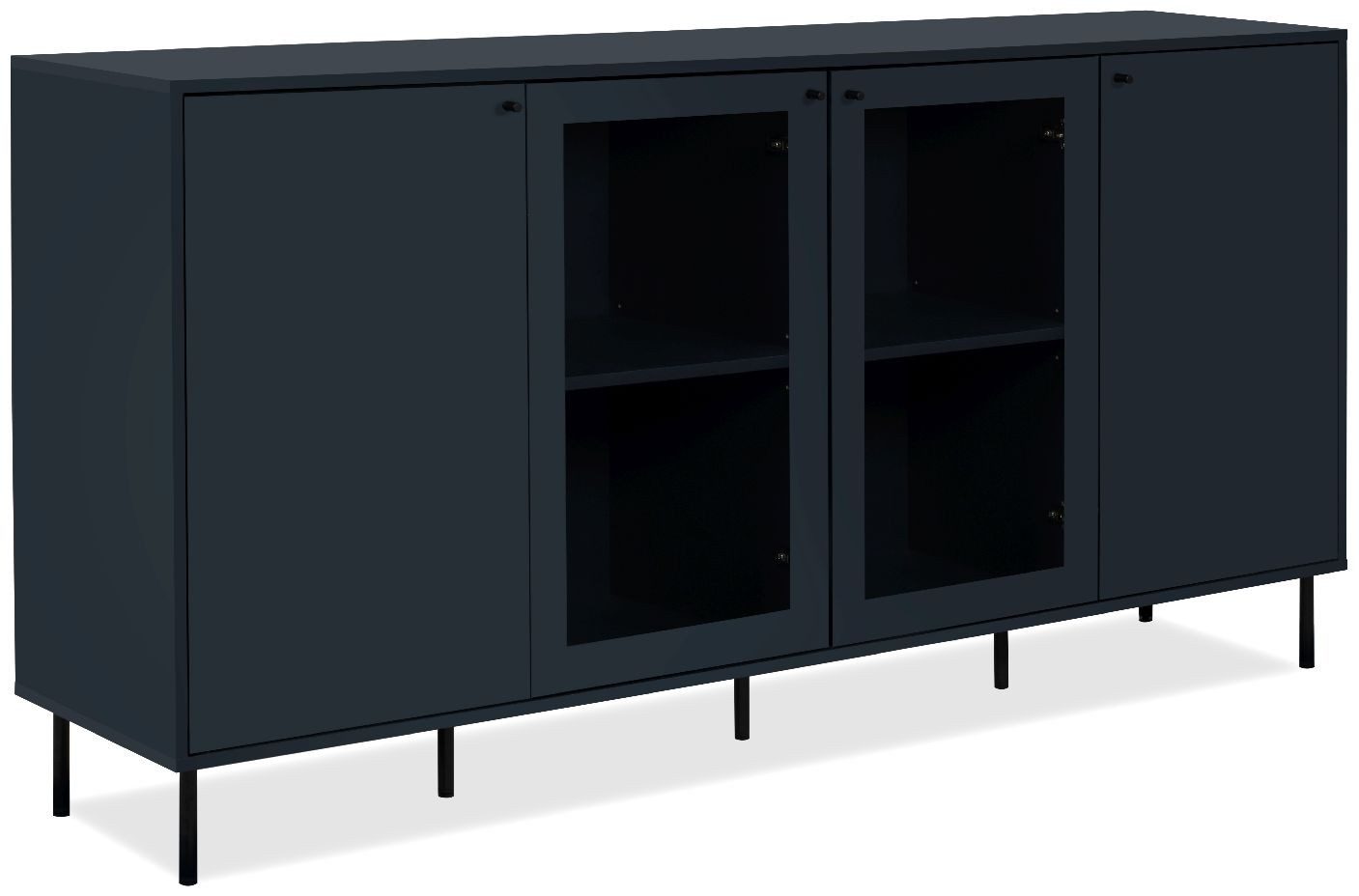 Finori Sideboard, Navy blau, Softclose, Modern, Höhenverstellbar, 180 x 90 x 40 cm