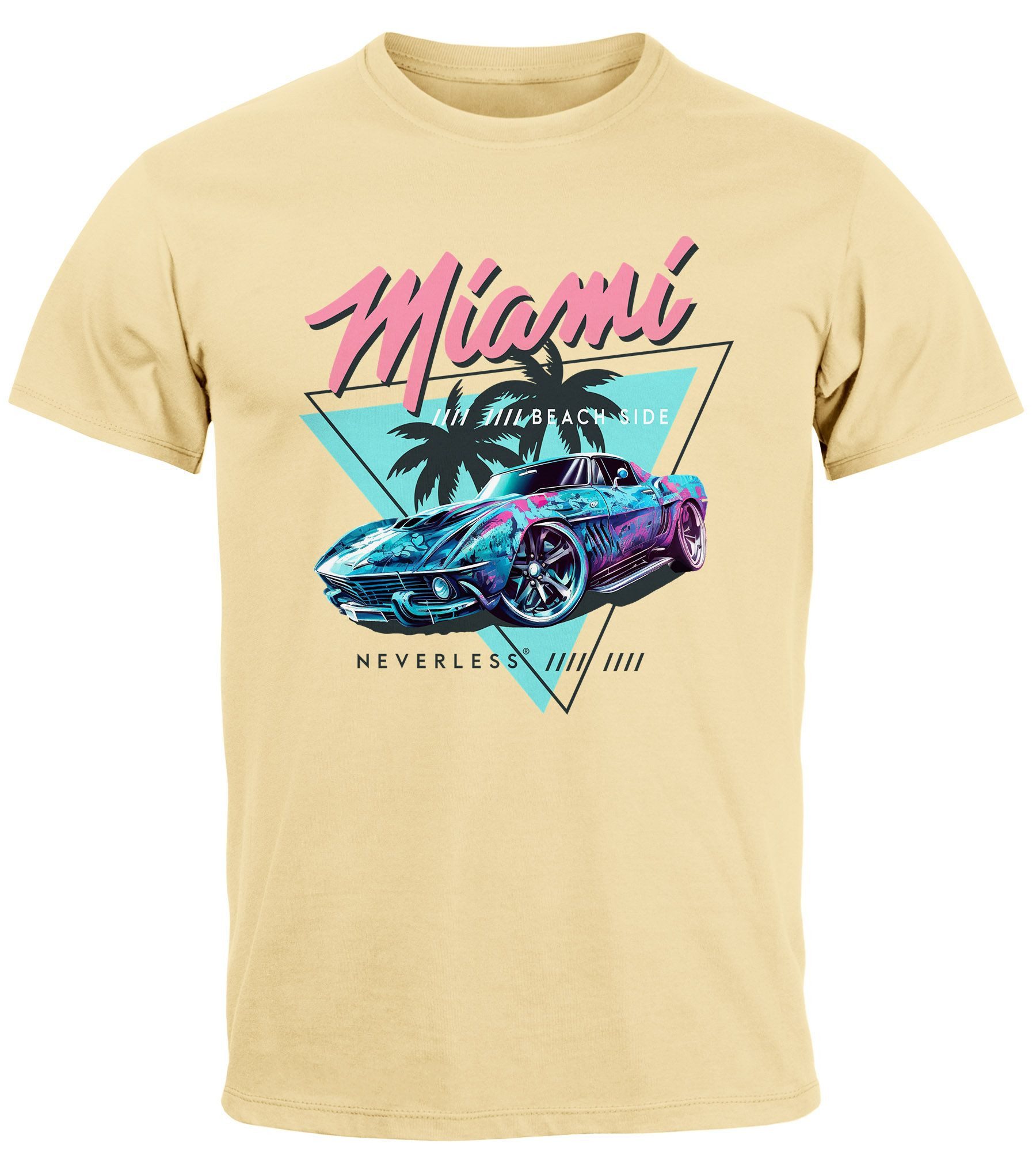 Neverless Print-Shirt Herren T-Shirt Bedruckt Miami günstig online kaufen