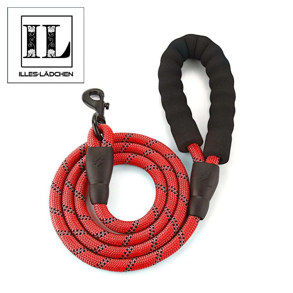 Illes-Laedchen Hundeleine Hundeleine aus Nylonseil mit gepolsterter Handschlaufe 150 cm, Robuste Seilleine für kleine, mittlere & große Hunde – 4 Farben