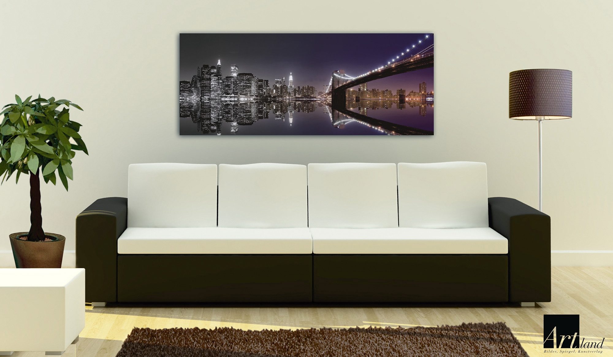 Home affaire Glasbild »Mike Liu: N. Y. Skyline und nächtliche Reflektion«, 125/50 cm-HomeTrends