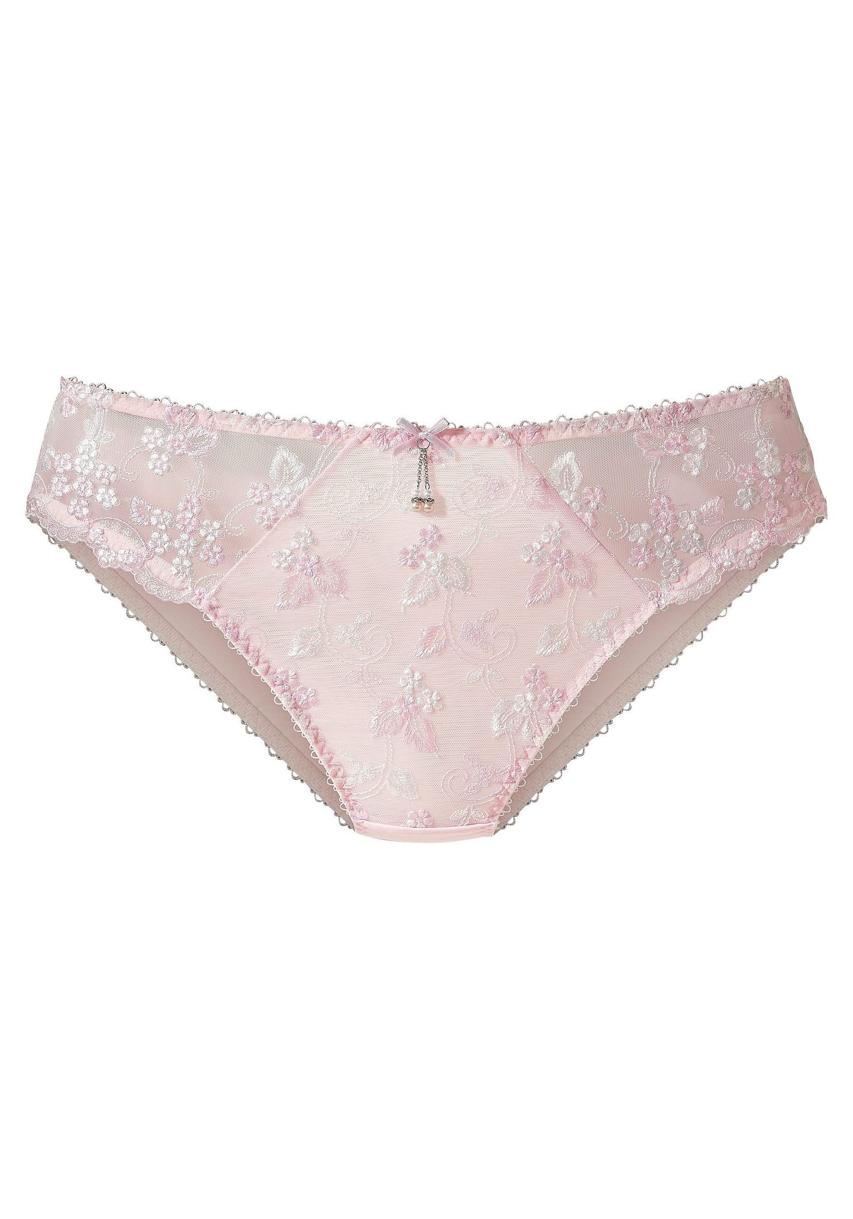 LASCANA Slip Dessous mit schöner Blümchen-Stickereispitze