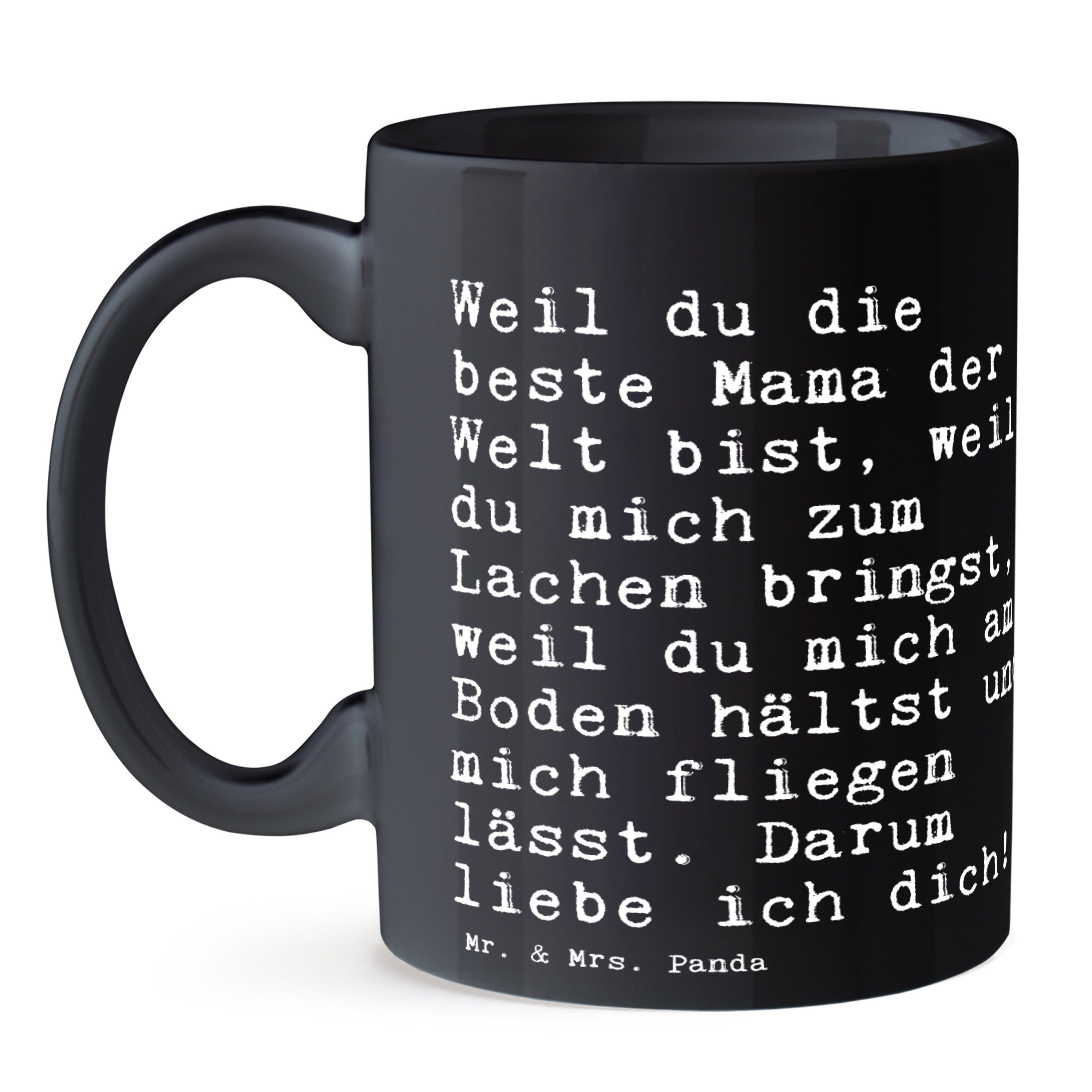 Mrs. beste... du Liebe, Schwarz Weil Schwarz & Tasse Spruch Tee, Keramik Sprüche, Panda - Mr. - die Geschenk,