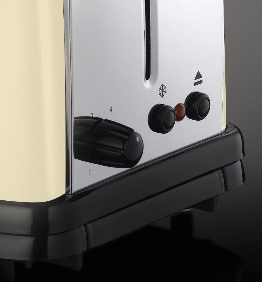 RUSSELL HOBBS Colours 2 Cream 23334-56, Schlitze, Classic Toaster kurze Plus+ W 1670