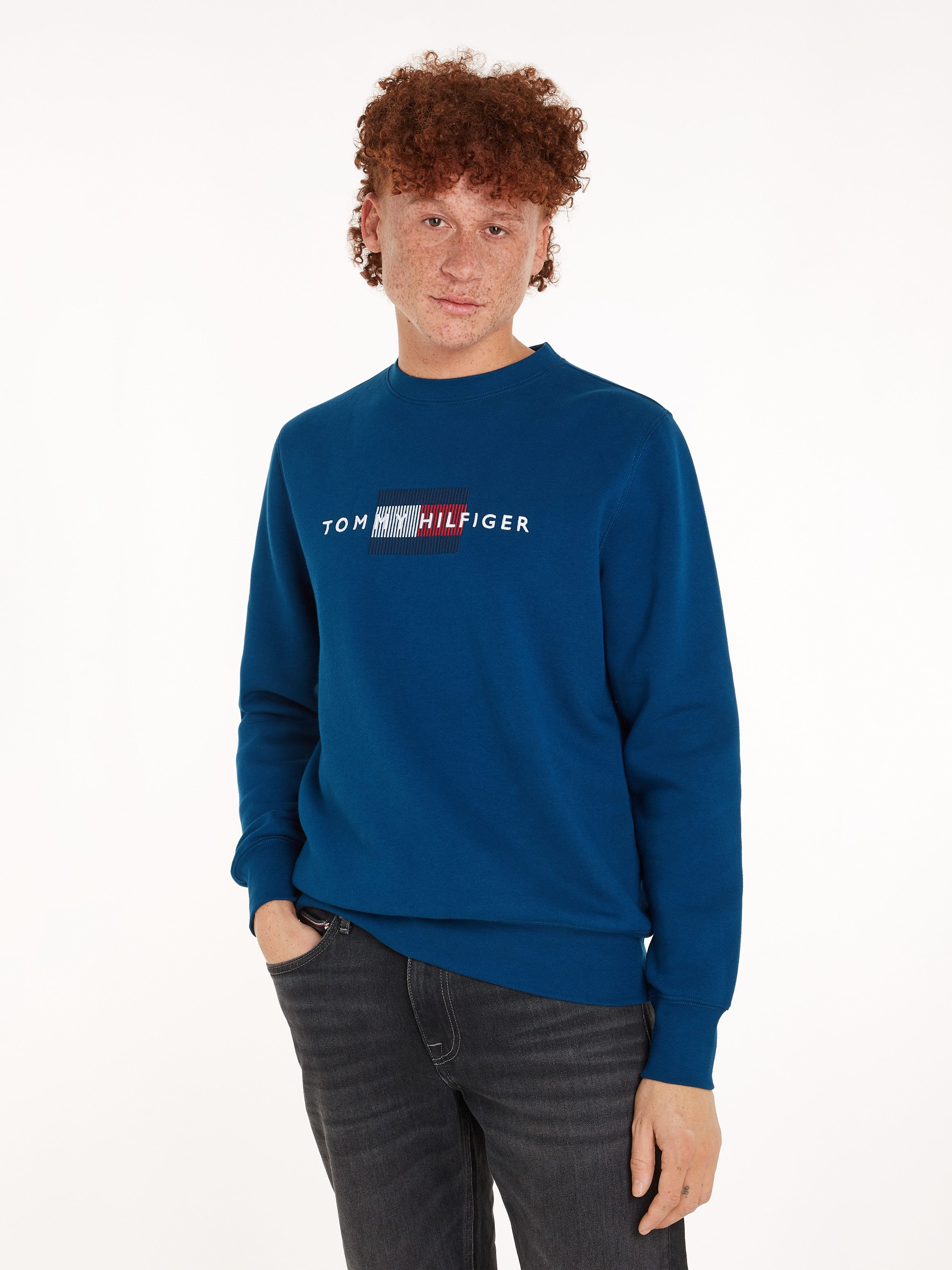 Tommy Hilfiger Sweatshirt HILFIGER FLAG EMBRO günstig online kaufen