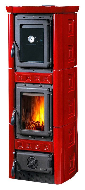 Kaminofen »gaia forno«, kachel rot, 6 kw, backofen mit ... Rot küche bozen
