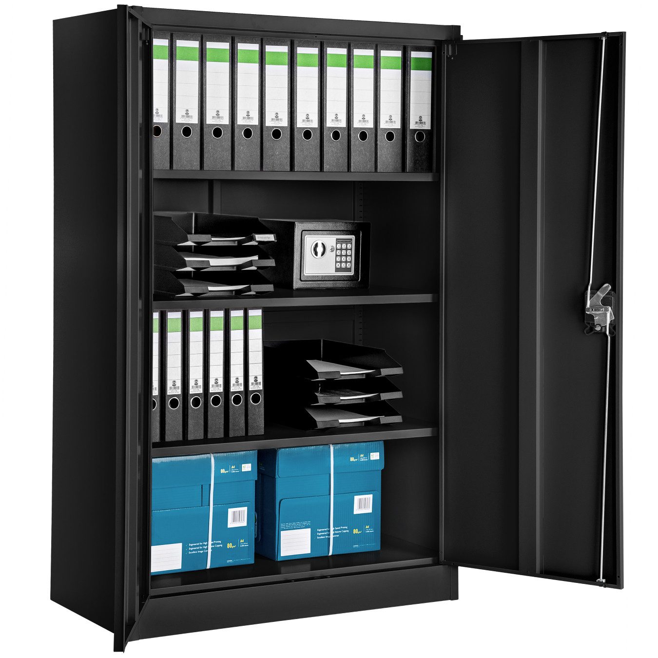 tectake Aktenschrank Büroschrank mit 4 Böden günstig online kaufen