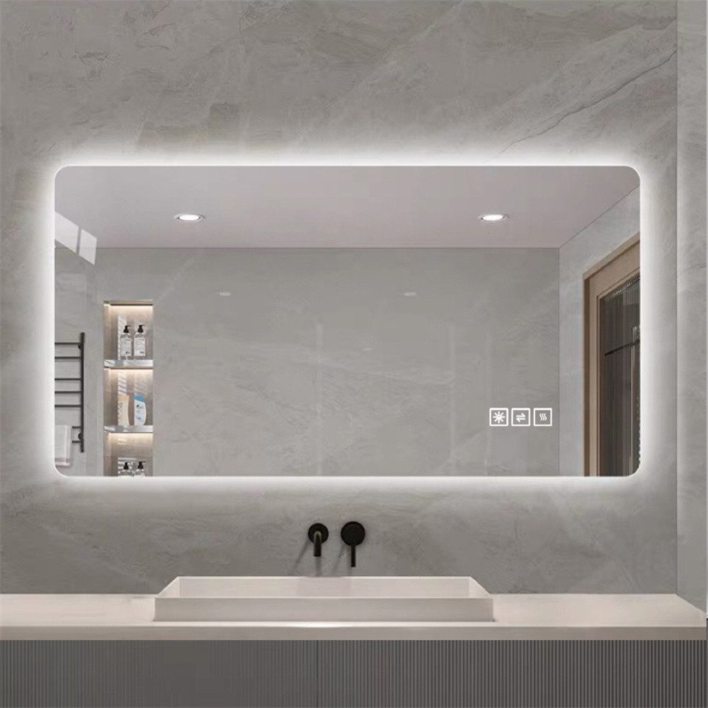 REDOM Spiegel Rahmenloser LED-Badezimmerspiegel (mit Antibeschlag-Funktion Silber, 1-St., 60*100cm)