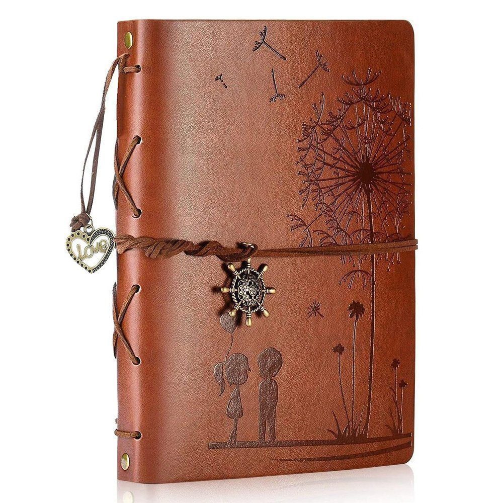 FELIXLEO Fotoalbum Fotoalbum zum Selbstgestalten 60 Seiten 22x18cm Vintages Gästebuch (6-St)