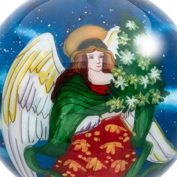 SIKORA Christbaumschmuck K08-79 Christkind mit Weihnachtsbaum Weihnachtskugel Innenglasmalerei D: 7,5 cm