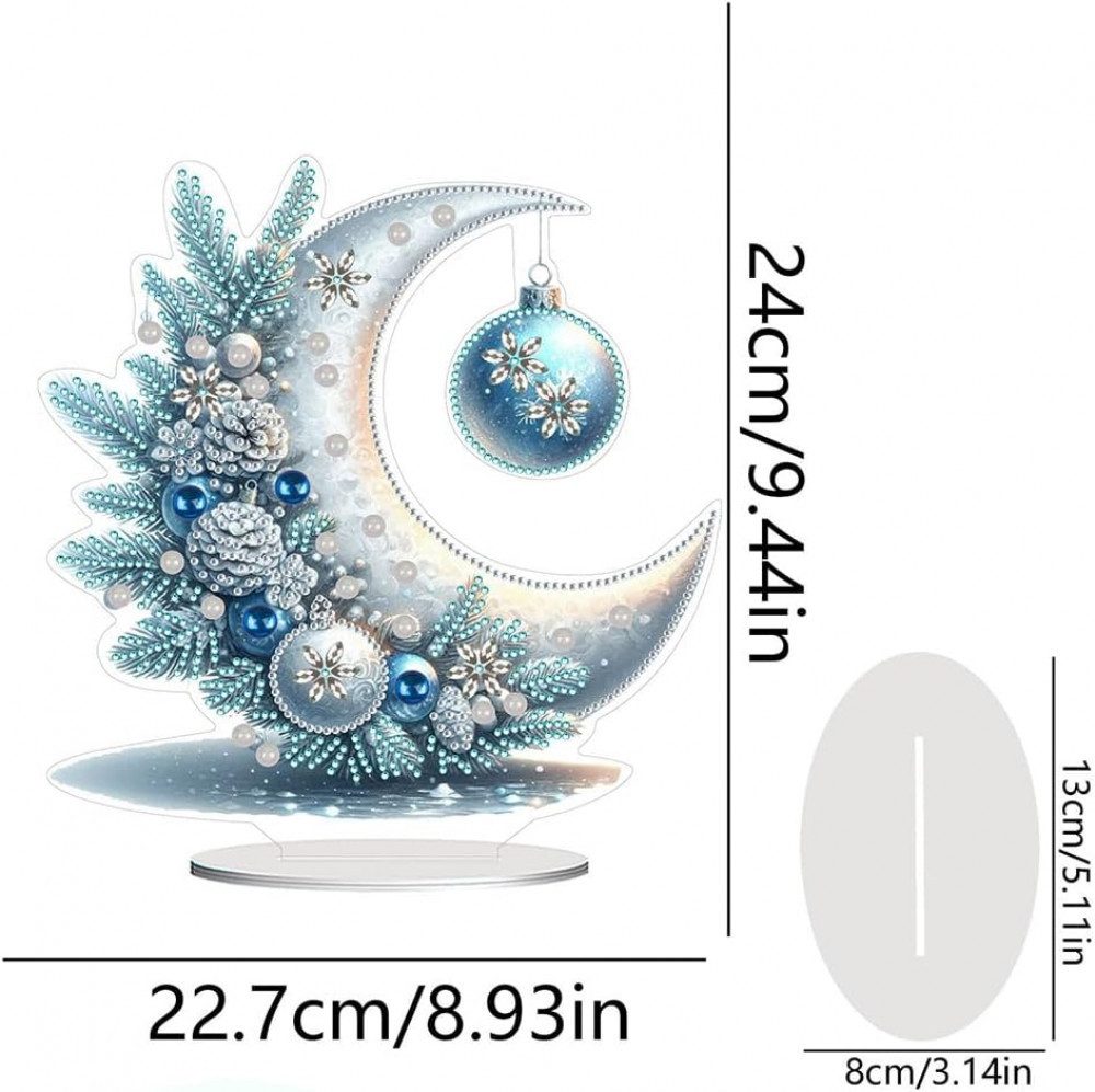 FELIXLEO DIY-Adventskalender DIY Diamantmalerei Weihnachten Tischdekoration Wintermond (1-tlg)