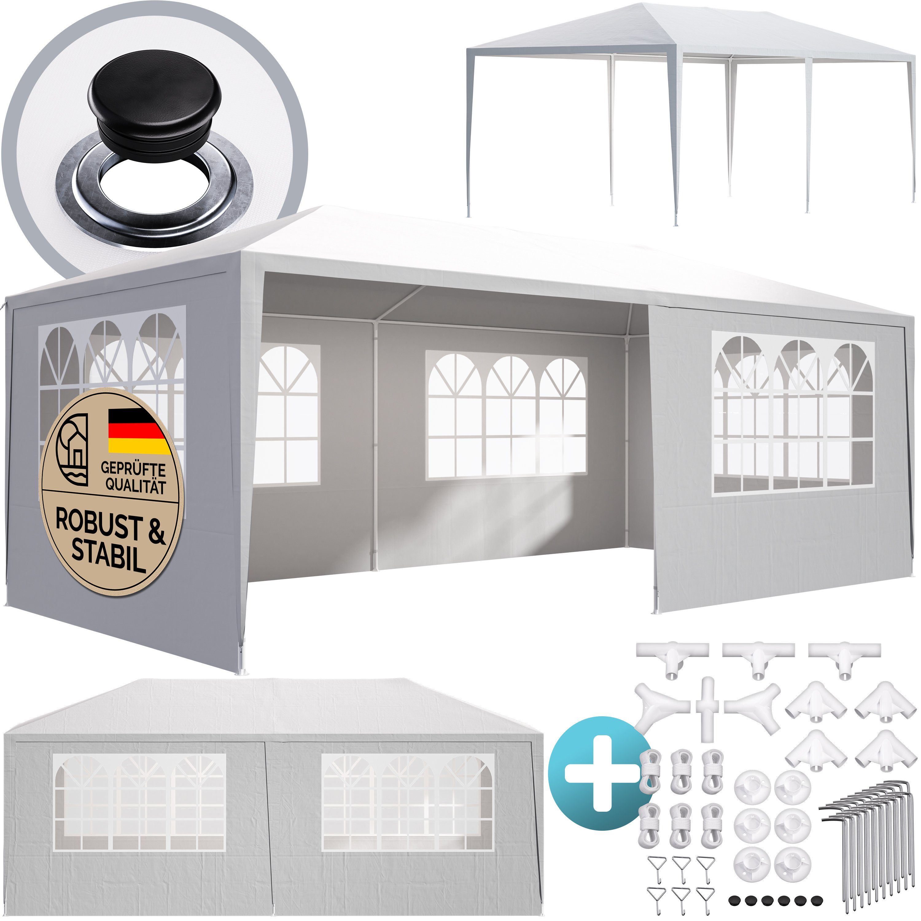 Casaria Partyzelt Rimini, weiß 3x6m UV-Schutz günstig online kaufen