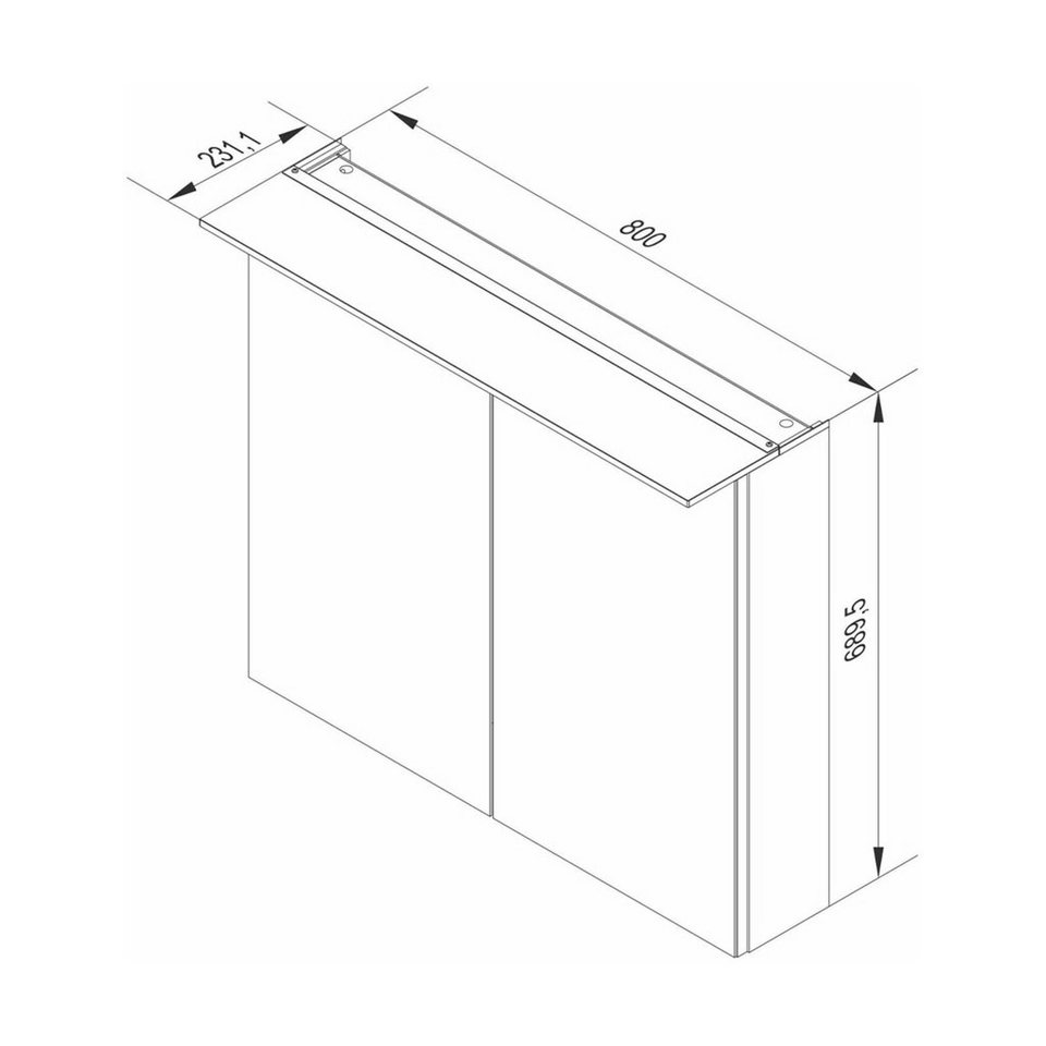 FACKELMANN Spiegelschrank PE 80 - weiß Badmöbel Breite 80 cm, mit 2 Türen  doppelseitig verspiegelt, Made in Germany - Produktion in Hersbruck bei  Nürnberg in Franken