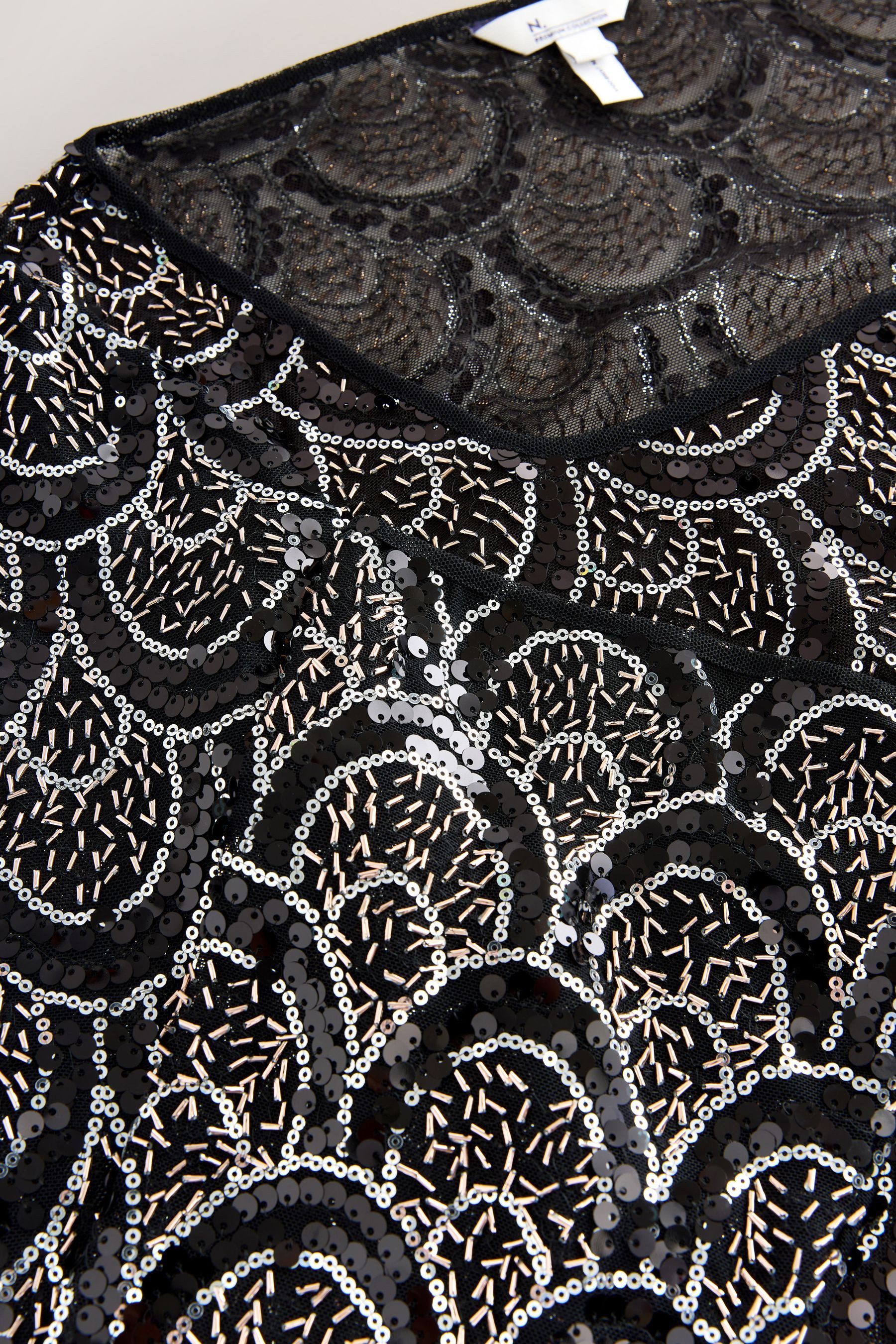 Next Blusenshirt Langarmoberteil mit Pailletten, eckiger Ausschnitt (1-tlg) günstig online kaufen