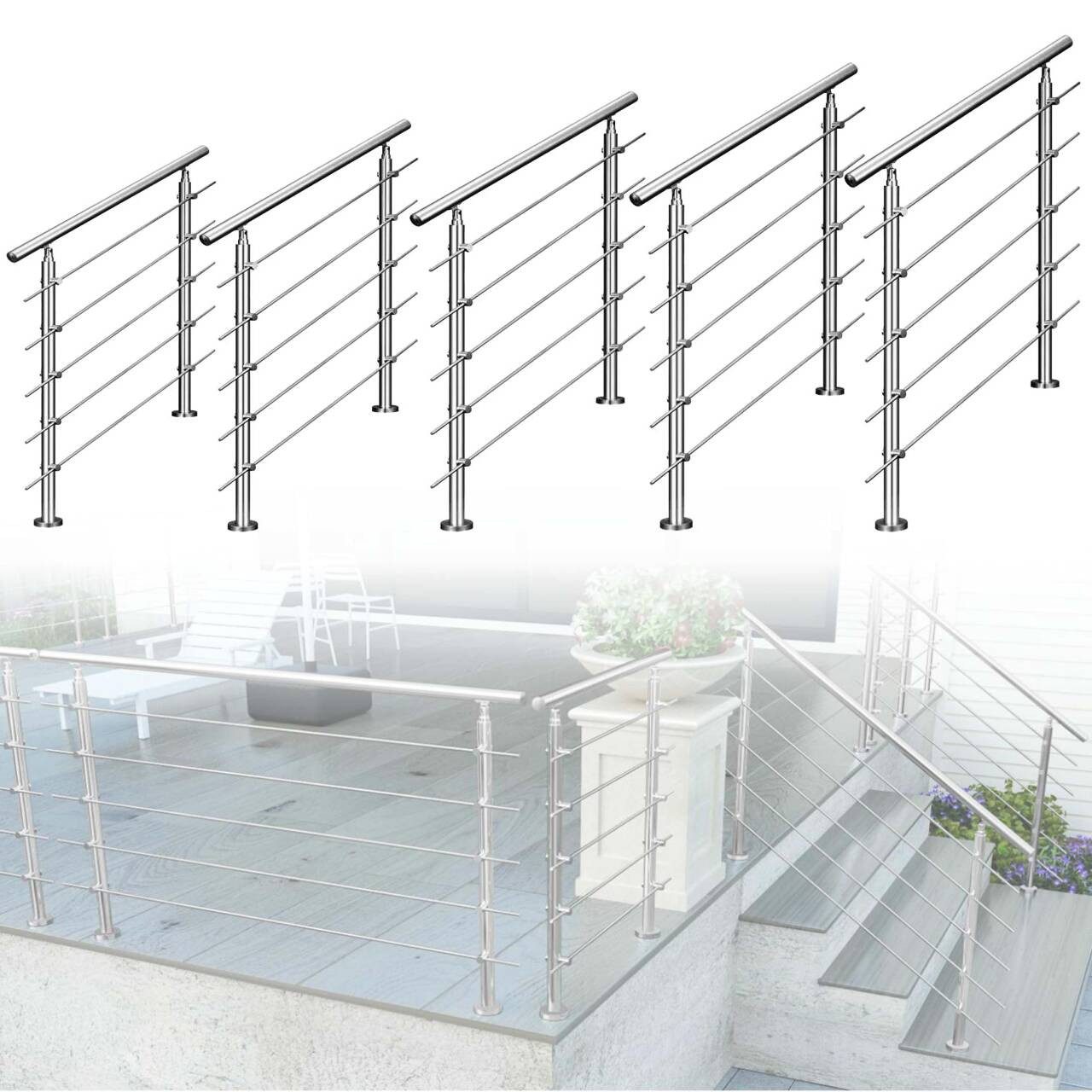 AICA Treppengeländer Edelstahl Material Handläufe 3/5 guardrails Treppe Gel günstig online kaufen