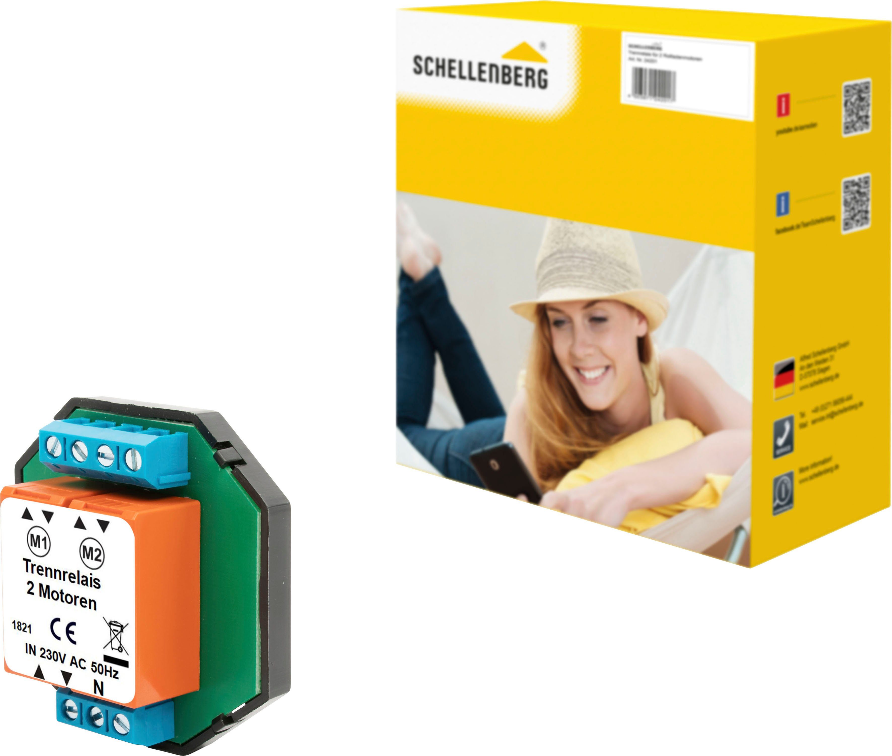 SCHELLENBERG Rollladen-Trennrelais zentral für komfortable Rollladensteuerung Unterputz, erhältlich zur Gruppensteuerung von 2 Rollladenmotoren