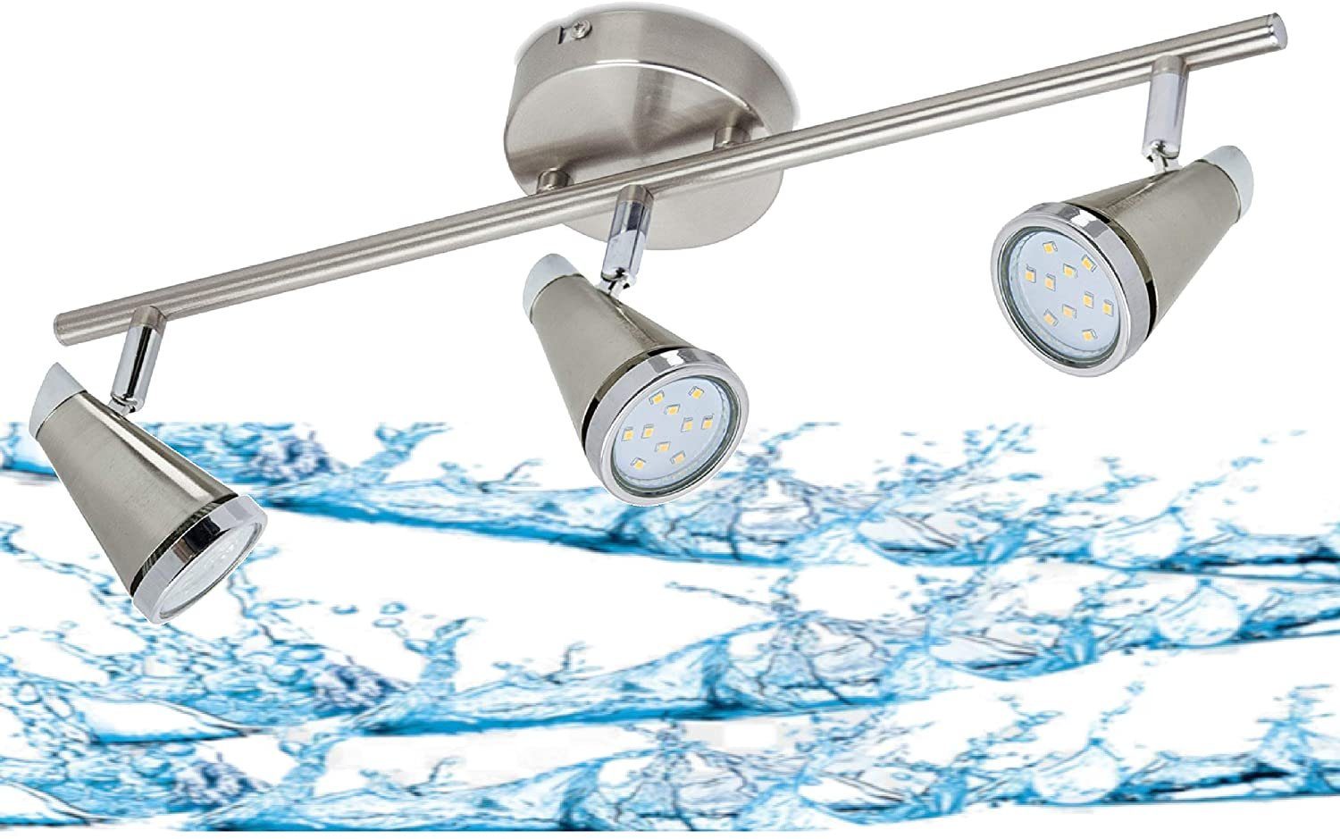 TRANGO LED Deckenleuchte, 3-flammig 1009-32 LED Badleuchte IP44 WET Bad Dec günstig online kaufen