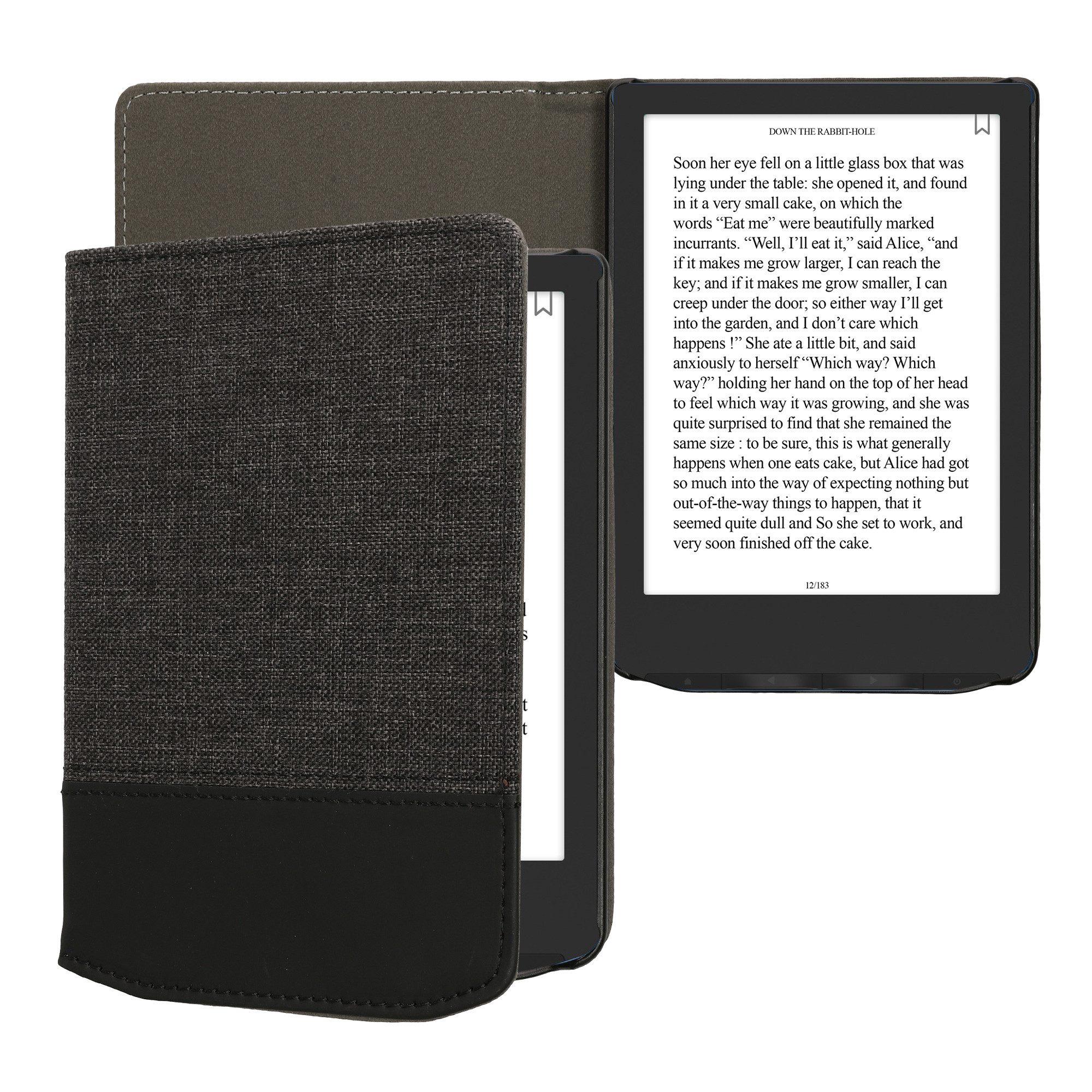 kwmobile E-Reader-Hülle Hülle für Pocketbook Verse / Verse Lite / Verse Pro / Color / Vivlio, Canvas eReader Schutzhülle - Flip Cover Case