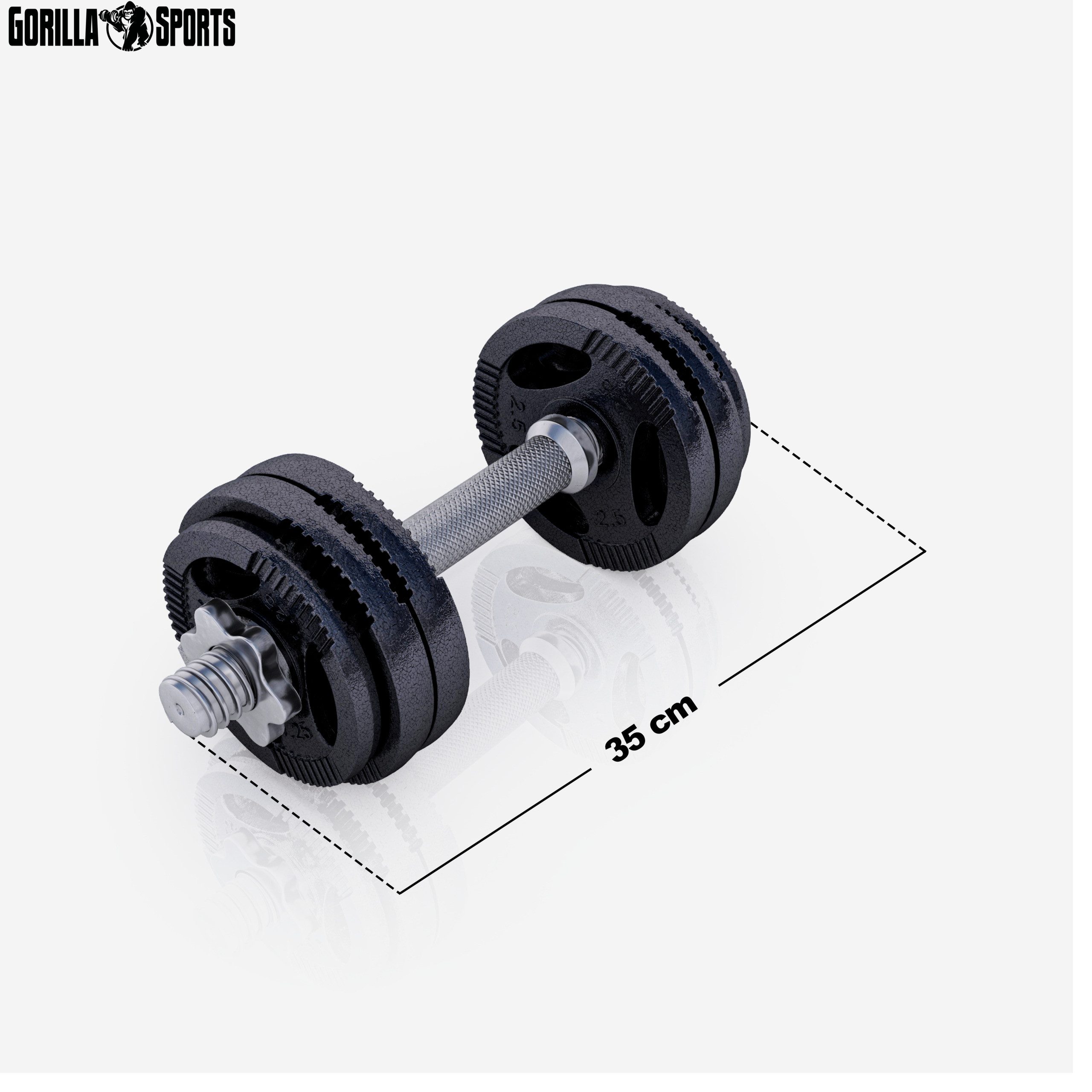 GORILLA SPORTS Kurzhantel Kurzhantelset Gusseisen Gripper 30 kg
