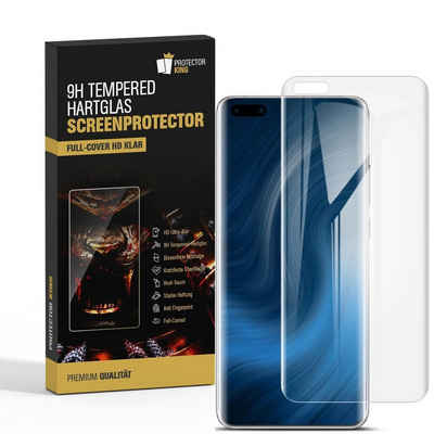 Protectorking Schutzfolie »2x 9H Hartglas für Huawei P40 Pro FULL CURVED«, (2-Stück, 1-Set), HD KLAR FULL COVER DISPAYSCHUTZ VOLLSTÄNDIGE EDGE-TO-EDGE-ABDECKUNG