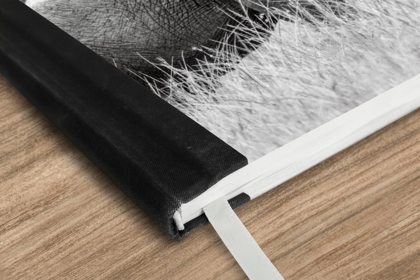 Thumbnail - MuchoWow Notizbuch Elefant - Tiere - Natur - Schwarz und weiß, Notebook, Notizblock a5, Tagebuch, Journal Liniert