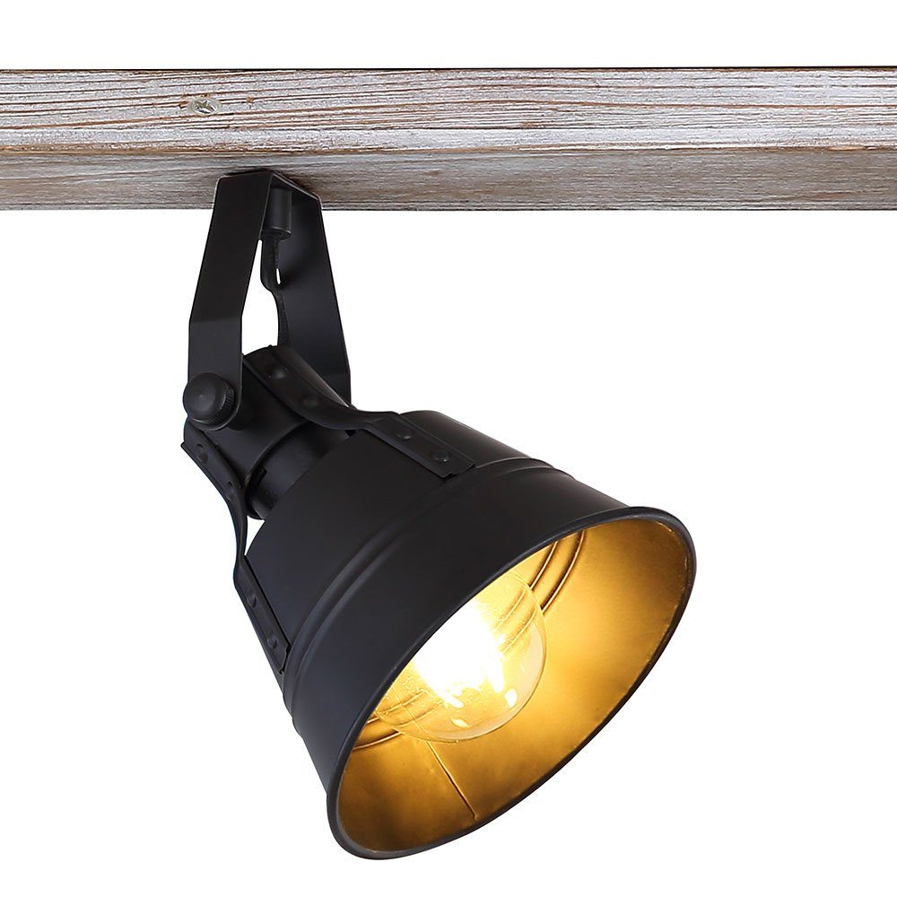 LED verstellbar inklusive, Deckenspot, 4-flammig nicht Wohnzimmerleuchte etc-shop Deckenlampe Strahler Holz Leuchtmittel