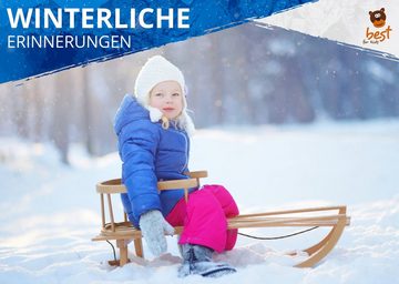 Best for Kids Schlitten (mit Rückenlehne und Zugleine), 88 x 32 x 39 cm (L x B x H)