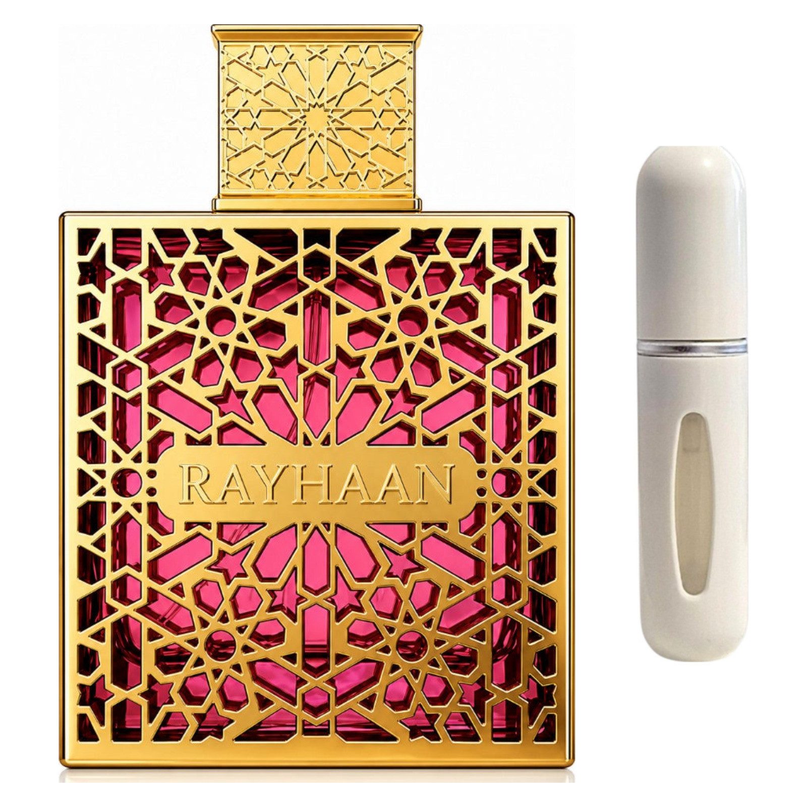 Rayhaan Duft-Set Kiss EDP 100 ml + Parfümzerstäuber (leer)