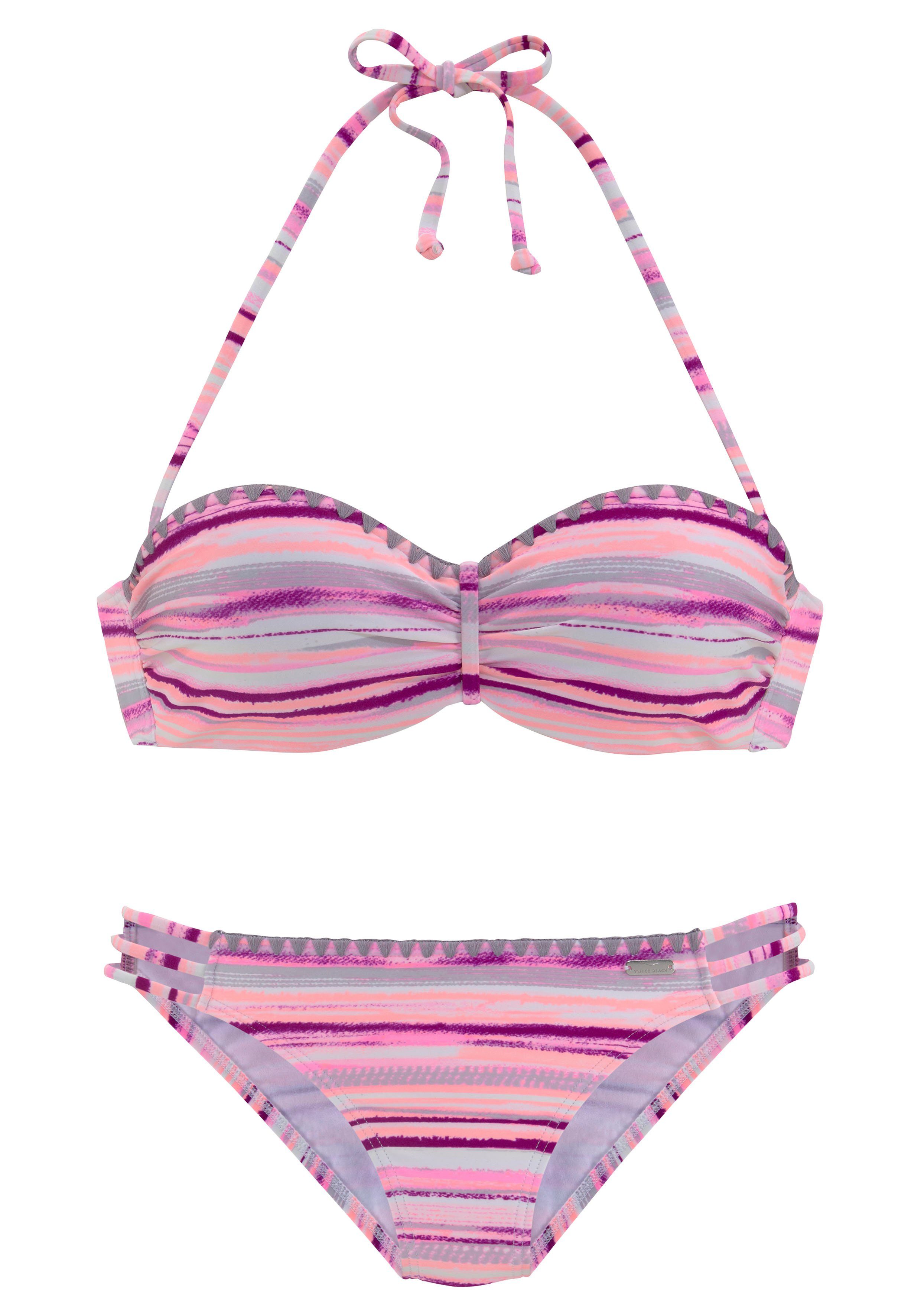 Venice Beach Bügel-Bandeau-Bikini mit Häkelkanten. € 69,99